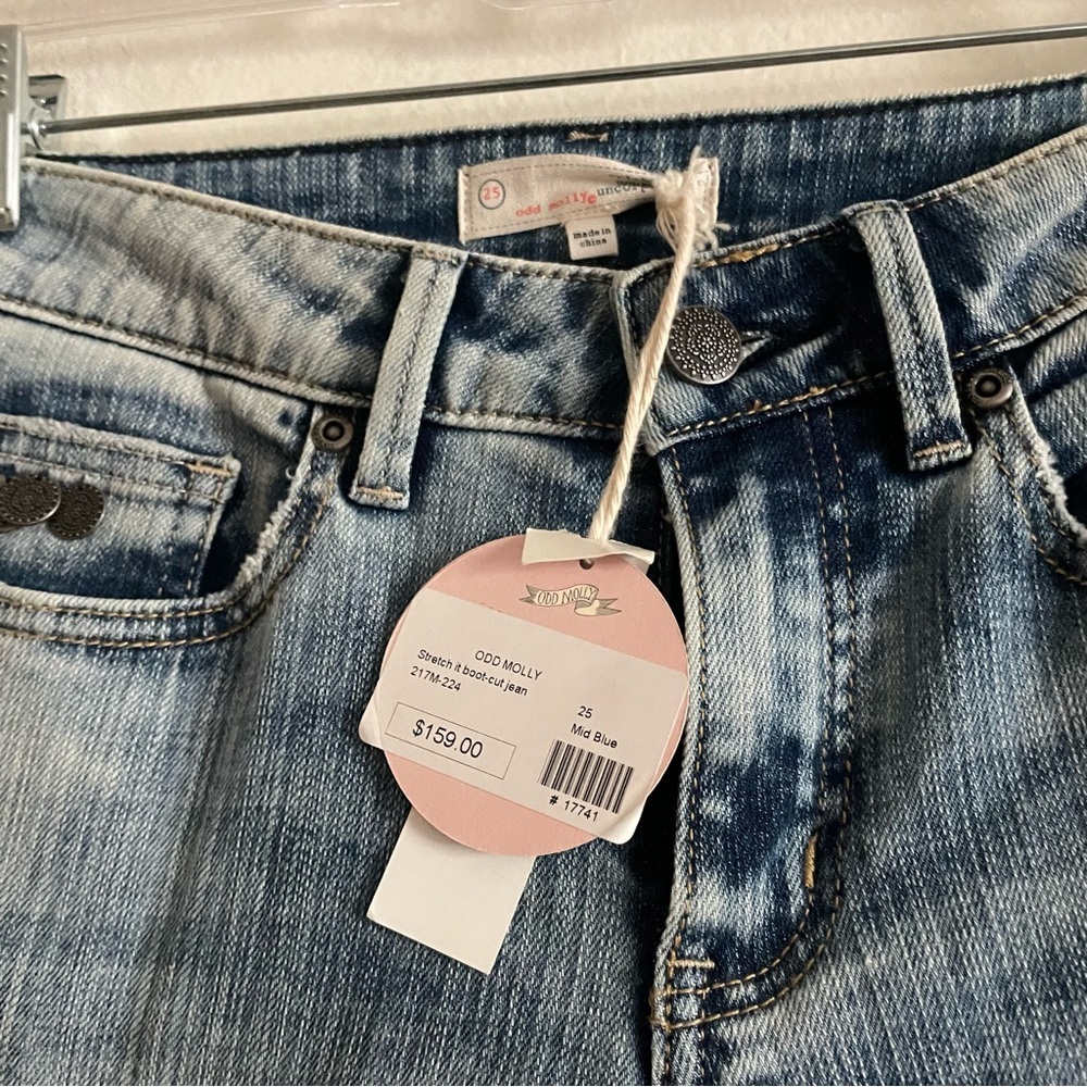 Nwt Odd Molly Stretch it boot cut jeans mid blue 25 - Picture 6 of 7
